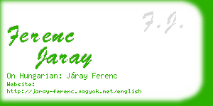 ferenc jaray business card