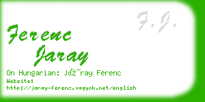 ferenc jaray business card